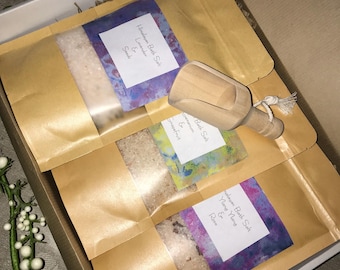 Aromatherapy Himalayan Bath Salt Gift Set, Essential Oils, Vegan Gift Box For Ladies
