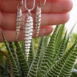 Zebra Succulent Jewelry Set - 925 Sterling Silver - Real Plant Castings