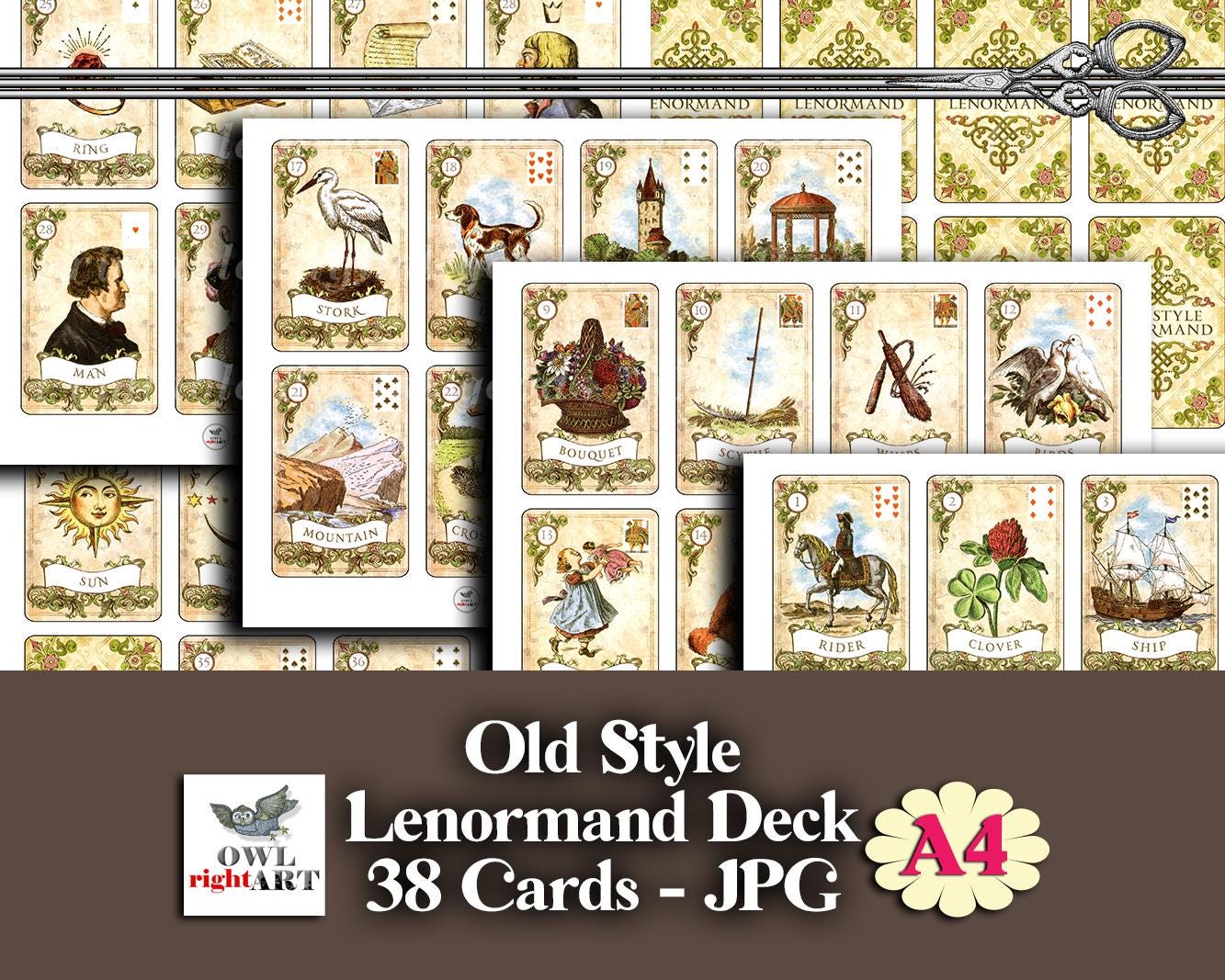 Digital Old Style Lenormand A4 by Alexander Ray, Printable Oracle Deck 38 Cards, Downloadable Lenormand Full Grand Tableau Reading Cards - Etsy digital-old-style-lenormand-a4-by-alexander-ray-printable-oracle-deck-38-cards-downloadable-lenormand-full-grand-tableau-reading-cards-etsy
