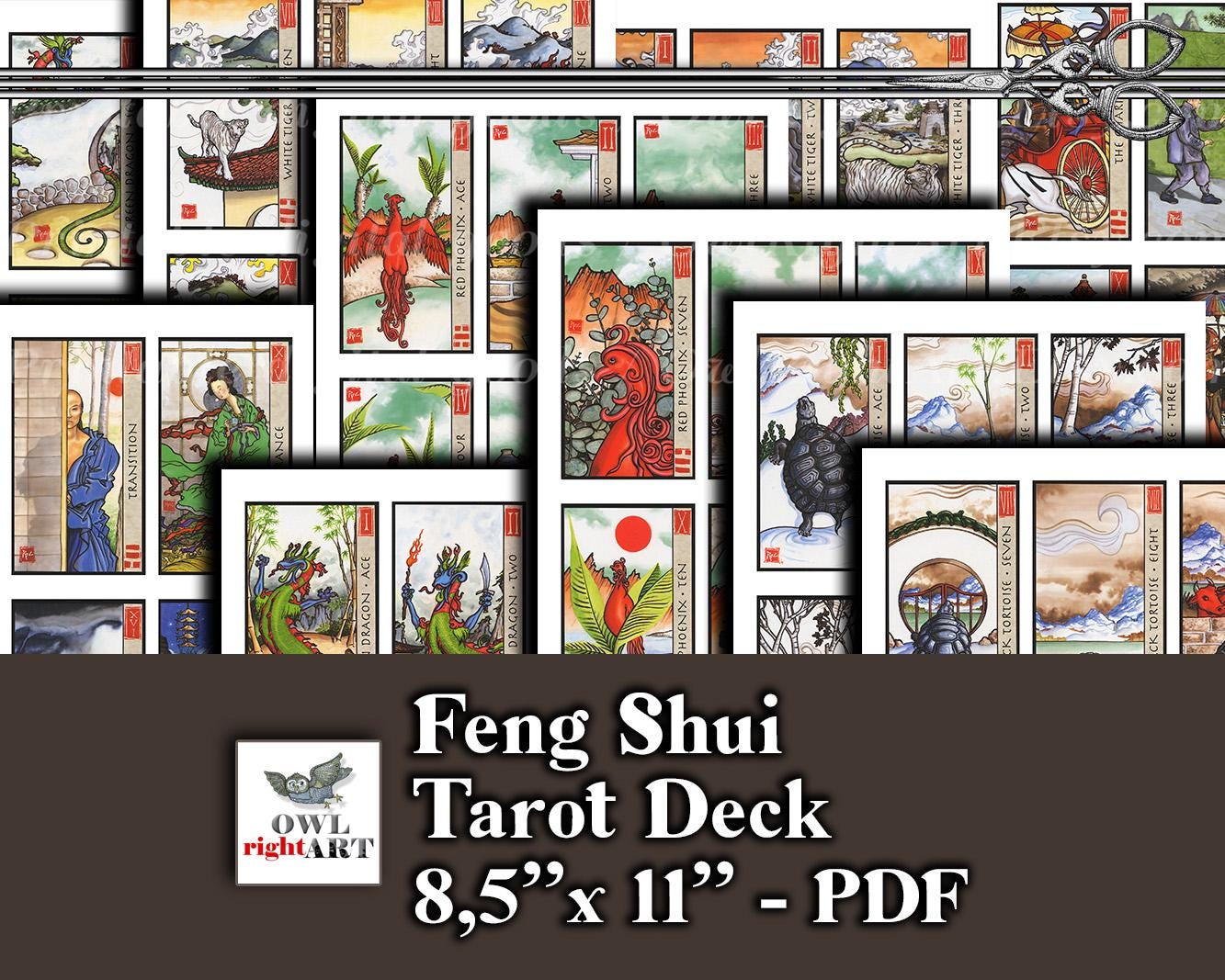 Printable Feng Shui Tarot 78枚セット English edition Feng Shui