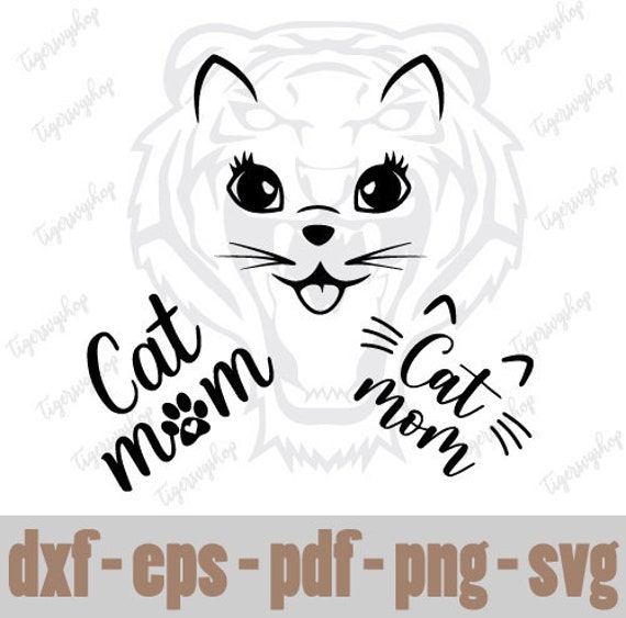 Cat Mom SVG Cut File Cat Mama Cutting File Fur Mom Crazy Cat | Etsy