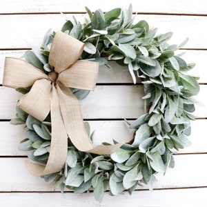 Lamb's Ear Wreath, Farmhouse Wreath, Year Round Wreath, Front Door Wreath, Wedding Wreath, Spring Decor, Winter Wreath, Christmas Wreath image 1