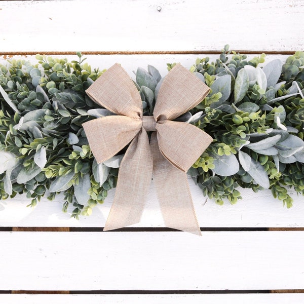 Lambs Ear and Eucalyptus Swag, Farmhouse decor, Year Round Swag, Greenery Swag, Indoor floral swag, Everyday wall swag, Indoor Decor