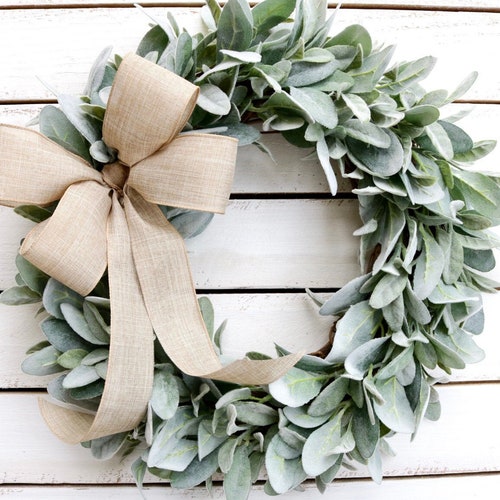 Lamb's Ear Wreath Farmhouse Wreath Year Round Wreath Etsy