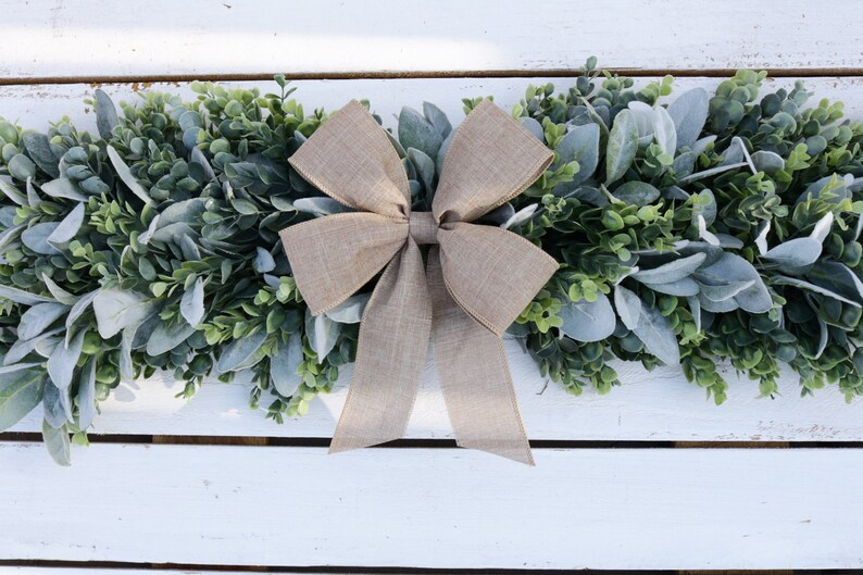 Lambs Ear Eucalyptus Swag, Farmhouse Style Wreath - Etsy