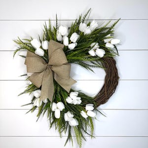 Year Round Wreath, Everyday Wreaths, Spring Tulip Wreath for Front Door, Summer Tulip Wreath, Greenery Wreath, Door Dècor, Farmhouse Wreath