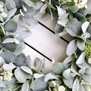 Year Round Lamb’s Ear and Eucalyptus Wreath, Farmhouse Wreath for Front ...