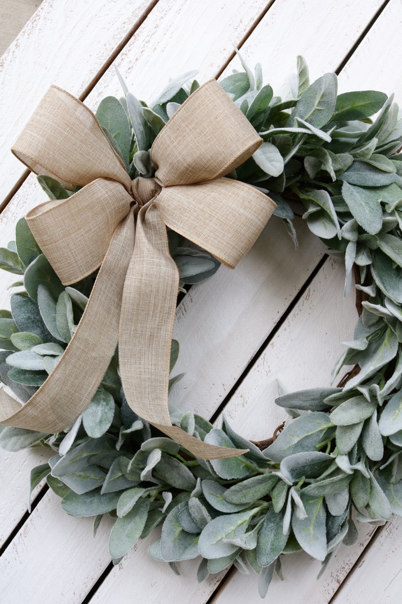 Lamb's Ear Wreath, Farmhouse Wreath, Year Round Wreath, Front Door Wreath, Wedding Wreath, Spring Decor, Winter Wreath, Christmas Wreath image 9