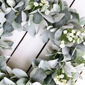 Year Round Lambs Ear and Eucalyptus Wreath, Farmhouse Wreath for Front ...