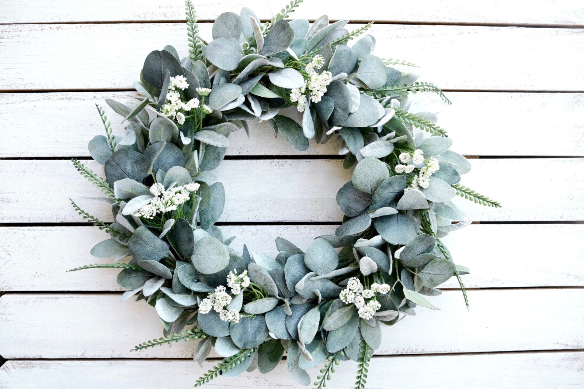Cotton Wreath-Lambs Ear and Cotton Wreath-Buffalo Plaid Wreath-Fall Wreath-Everyday Wreath-Lambs Ear Wreath-Eucalyptus Wreath-Farmhouse Syle