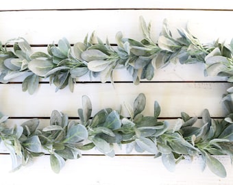 Lambs Ear Garland: Farmhouse Wedding Decor, Year Round Mantle Runner