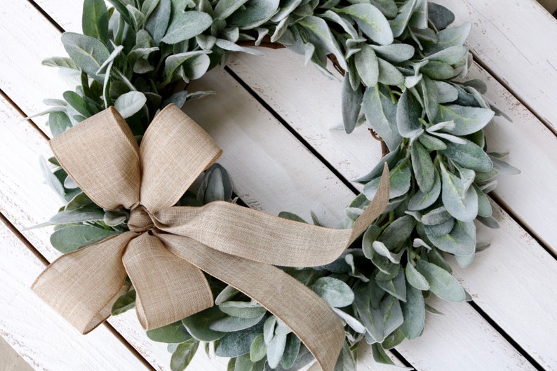 Lamb's Ear Wreath, Farmhouse Wreath, Year Round Wreath, Front Door Wreath, Wedding Wreath, Spring Decor, Winter Wreath, Christmas Wreath image 6