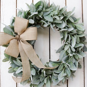 Lamb's Ear Wreath, Farmhouse Wreath, Year Round Wreath, Front Door Wreath, Wedding Wreath, Spring Decor, Winter Wreath, Christmas Wreath image 7