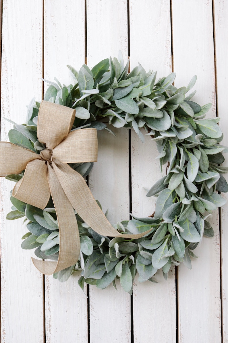 Lamb's Ear Wreath, Farmhouse Wreath, Year Round Wreath, Front Door Wreath, Wedding Wreath, Spring Decor, Winter Wreath, Christmas Wreath image 7