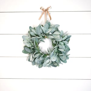 Mini Lambs Ear Wreath: 10in Farmhouse Window Decor