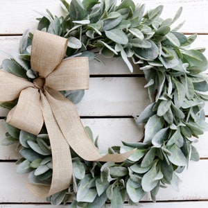 Lamb's Ear Wreath, Farmhouse Wreath, Year Round Wreath, Front Door Wreath, Wedding Wreath, Spring Decor, Winter Wreath, Christmas Wreath image 8