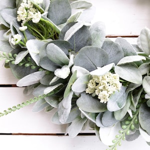 Year Round Lamb’s Ear and Eucalyptus Wreath, Farmhouse Wreath for Front ...