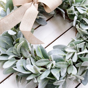 Lamb's Ear Wreath, Farmhouse Wreath, Year Round Wreath, Front Door Wreath, Wedding Wreath, Spring Decor, Winter Wreath, Christmas Wreath image 4