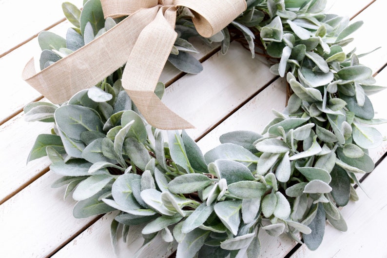 Lamb's Ear Wreath, Farmhouse Wreath, Year Round Wreath, Front Door Wreath, Wedding Wreath, Spring Decor, Winter Wreath, Christmas Wreath image 4