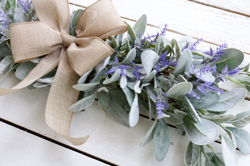 Lambs Ear Swag Lavender Swag Farmhouse Swag Door Decor Etsy