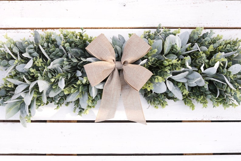Lambs Ear Eucalyptus Swag, Farmhouse Style Wreath - Etsy
