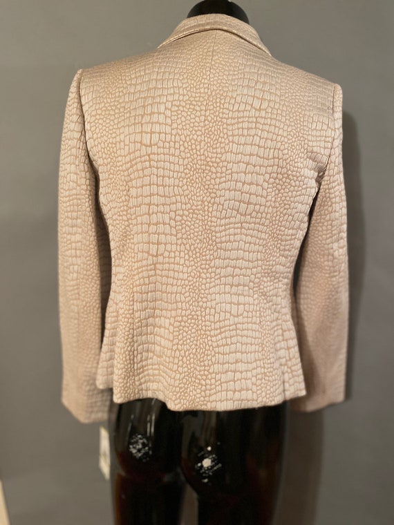Evan Piccone cream snake skin impressed blazer - image 2