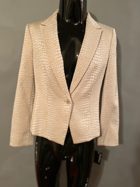 Evan Piccone cream snake skin impressed blazer - image 1