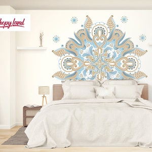 Wall Decal Boho Chic Mandala, Mandala Wall Decor, Peel and Stick Wall Decal, Removable Wall Decal, W33