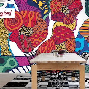 Japanese Wall Art Wallpaper – Peel and Stick Wallpaper or Unpasted Wallpaper – Asian Wall Mural – Harajuku Wall Art by ShopyLand W53