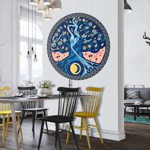 Baum des Lebens Abnehmbares Wandbild, Baum des Lebens Abziehbild, Wandbild Baum des Lebens, temporäres Wandbild, W01