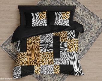 Bedding Set Animal Skin, Leopard Duvet Cover, Cheetah Comforter, Zebra Bed Sheets, B227