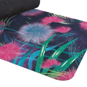 Cosmic Flowers Yoga Mat, Professional Fitness Mat with Strap, Watercolor Flowers Pilates Mat, Personalized Yoga Mat, Y226