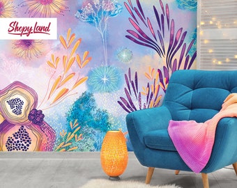 Korallenriff-Ozean Tapete - Schälen und Aufkleben oder Traditionelles Wandbild - Moderne Küstendekor by ShopyLand, W149