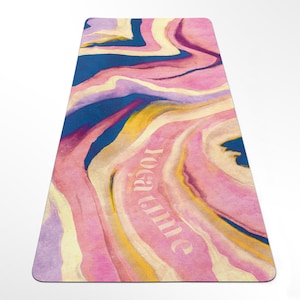 Bohemian Yoga Mat, Marble Pilates Rug, Professional Workout Fitness Mat, Personalized Yoga Mats with Strap, Y217