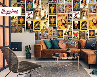 Vintage Drinks Posters Removable Wallpaper Aesthetic Collage - Etsy UK Vintage Drinks Posters Removable Wallpaper Aesthetic Collage - Etsy UK