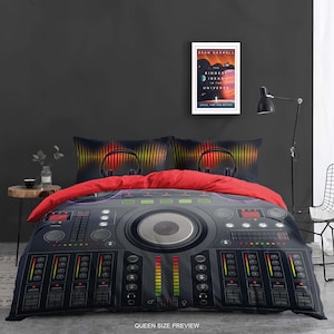 Beddenset DJ-mixer – Sound of Music Dekbedovertrek of dekbed – Virtual DJ-lakens en kussenslopen van ShopyLand, B40