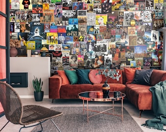 Rock Legends Poster Collage / Music Room Decor / Vintage Band Covers / Retro Rock DIY Wall