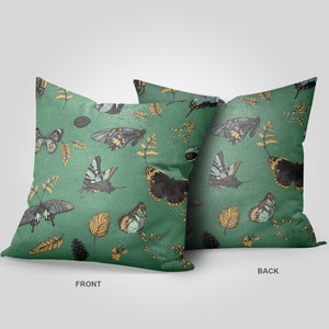 Decorative Pillow Covers, Throw Pillow Butterflies, Cushion Cover Only, Vintage Euro Shams, P30
