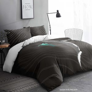 Diving Duvet Cover – Under the Water Bedding Set – Sea Bottom Comforter – Hand Drawn Bed Sheets – Ocean Themed Bedding by ShopyLand, B39