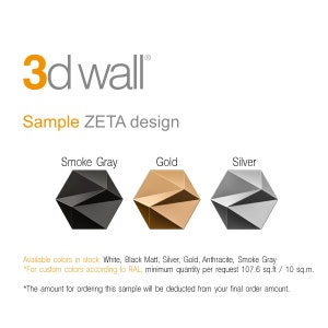 3D Wall Panels Zeta design, Wall Decorative Tiles, Copolimer Paneling system, Zeta Model sample, 3D Wall 3 tiles