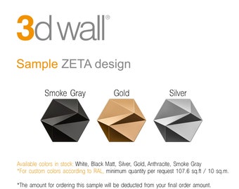 3D Wall Panels Zeta design, Wall Decorative Tiles, Copolimer Paneling system, Zeta Model sample, 3D Wall 3 tiles