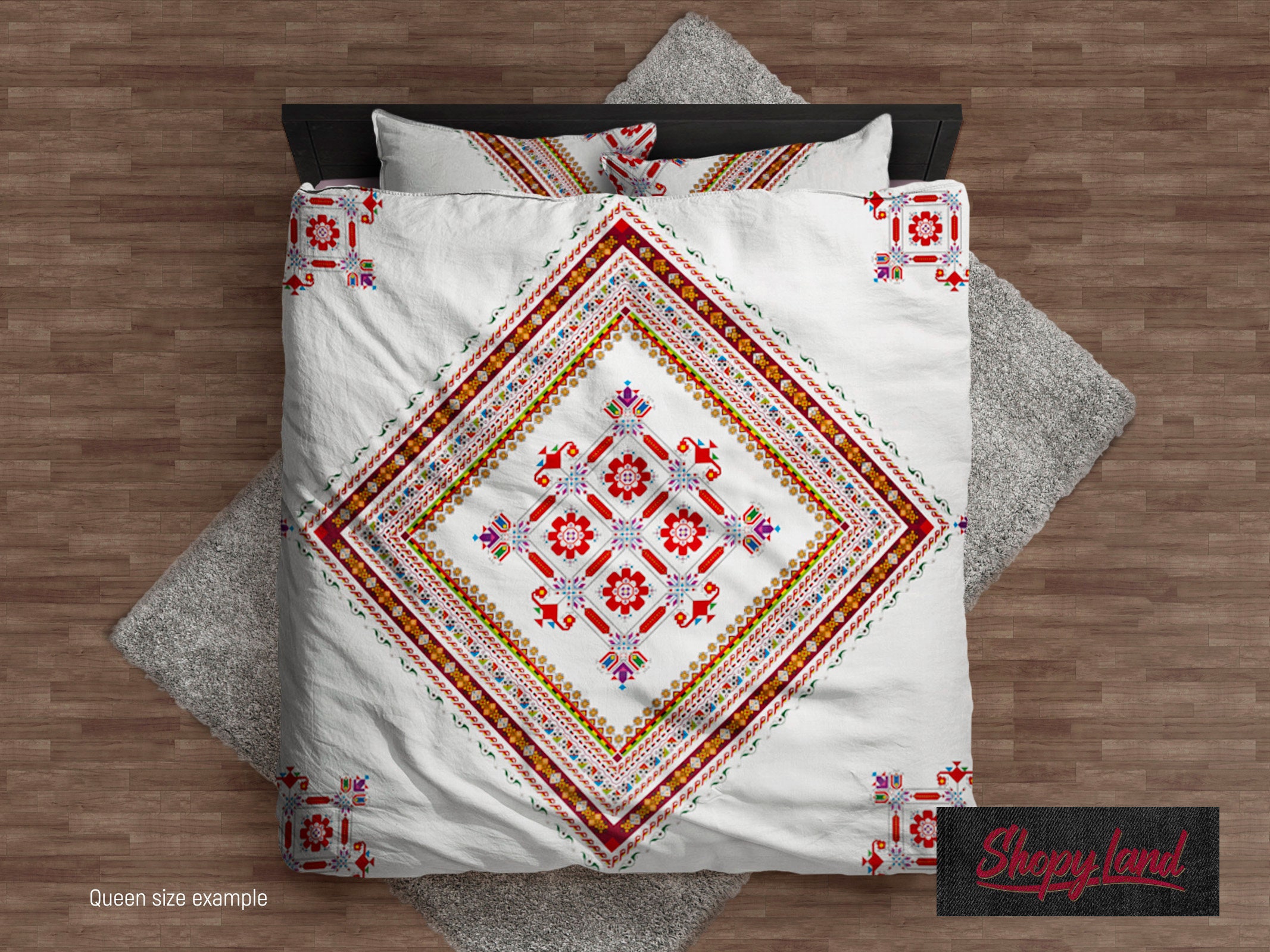 Mexican Bedding Set Vintage Duvet Cover Bohemian Comforter Etsy