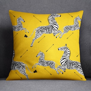 Jumping Zebras Luxury Pillow Cover, Handmade pillow cover, Zebra Decorative cushions, Classic Zebra Cushion Cover, Double Sided, P5