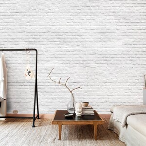 Realistic White Bricks Wall Decor, Industrial Urban LOFT Style Wallpaper, Vintage Bricks Wall Covering, W219