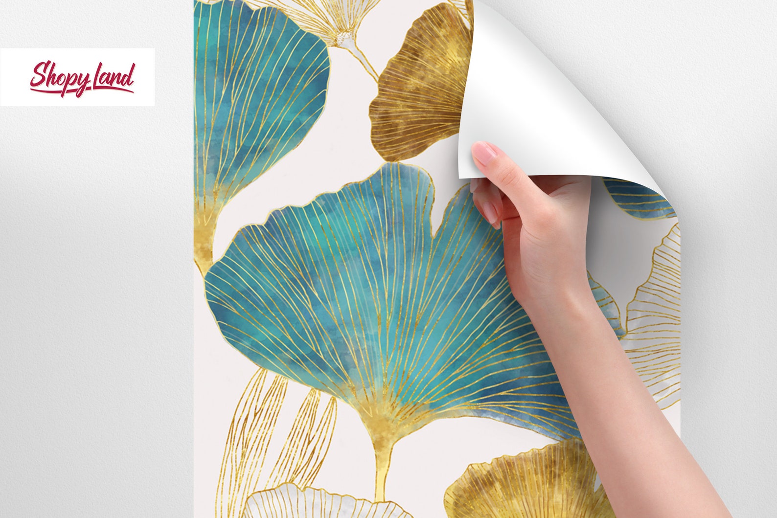 Ginkgo Leaves Peel and Stick Wallpaper Ginkgo Biloba Etsy