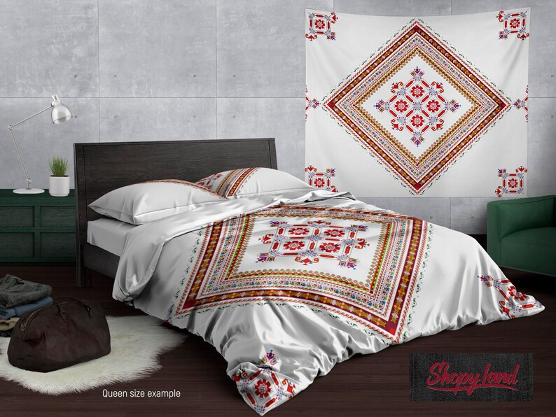 Mexican Bedding Set Vintage Duvet Cover Bohemian Comforter Etsy