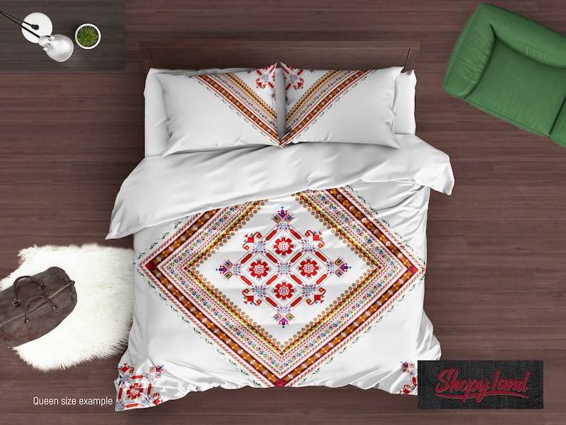 Mexican Bedding Set Vintage Duvet Cover Bohemian Comforter Etsy