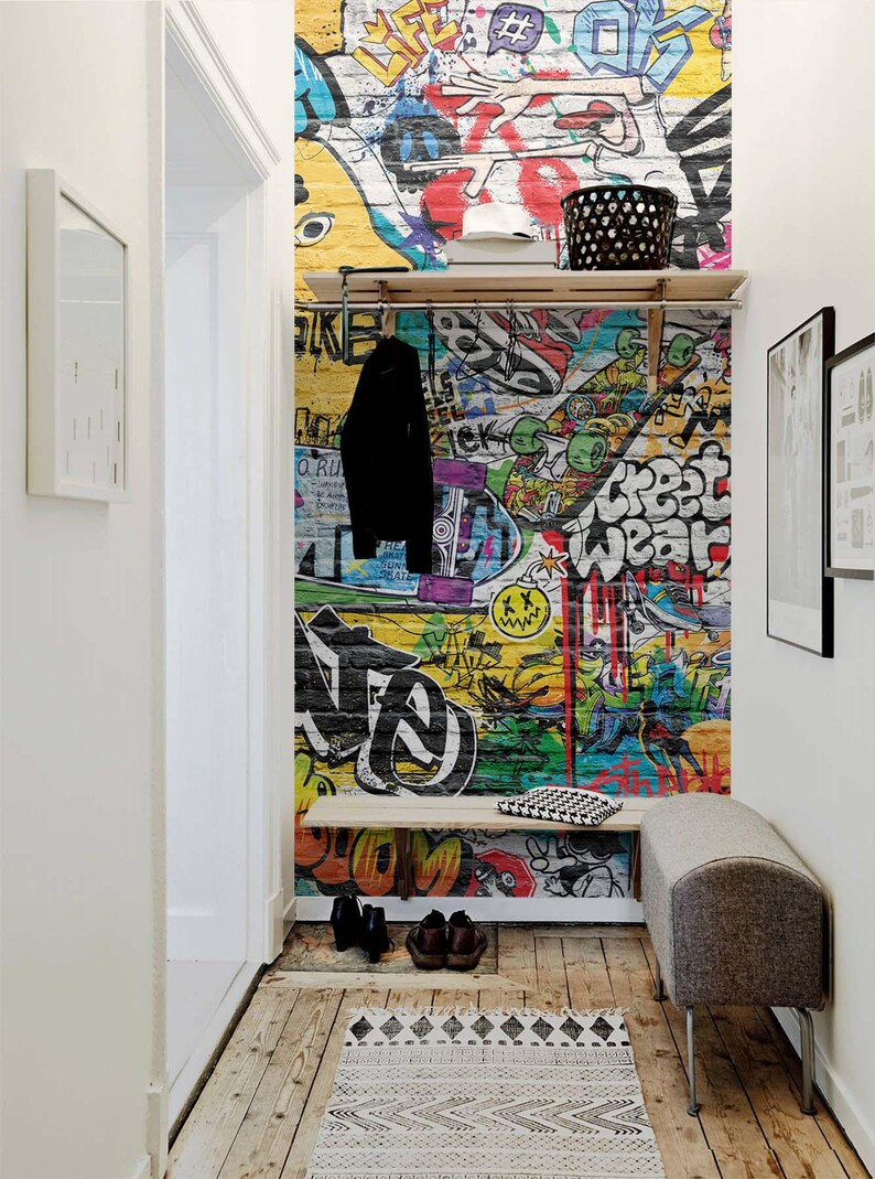 Graffiti Rack Graffiti Wallpaper Mural - Street Art Wall Decor - Removable or ...