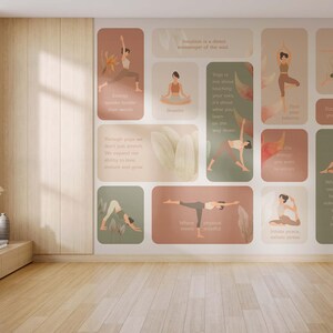 Yoga Poses Wallpaper – Peel and Stick or Unpasted Decal – Yoga ...