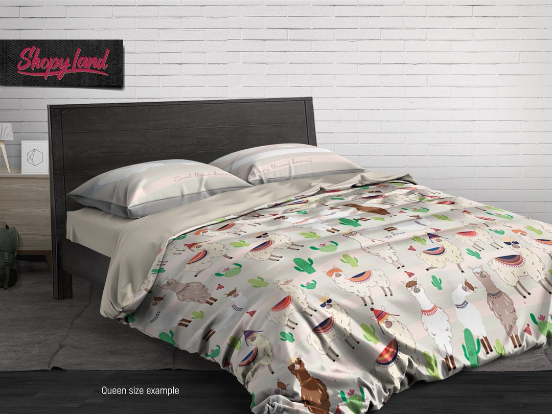 Llama Bedding Set – Funny Animal Duvet Cover – Personalized